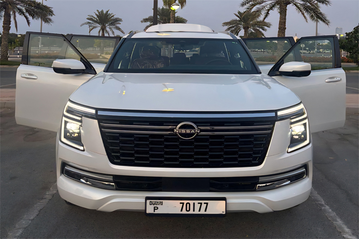 Nissan Patrol Platinum White For Rent